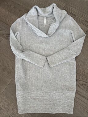 lululemon athletica Light Gray Ribbed Cowl Neck Tunic